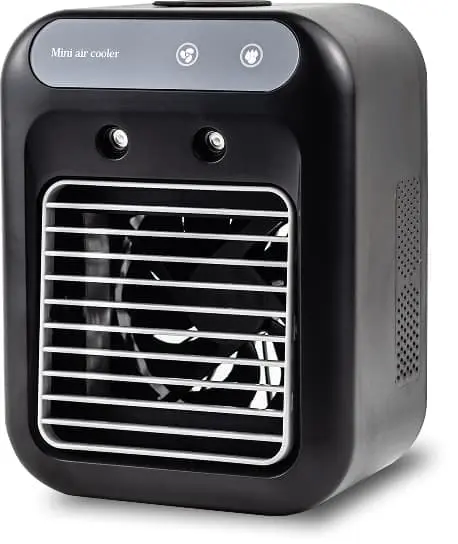 Glacier Breeze cooler front view with control panel – personal cooling system design